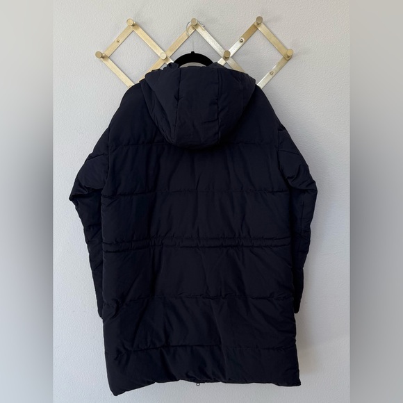 nwt EVERLANE The Long Puffer Navy Longline Primaloft Warm Jacket Coat Medium - Picture 4 of 4